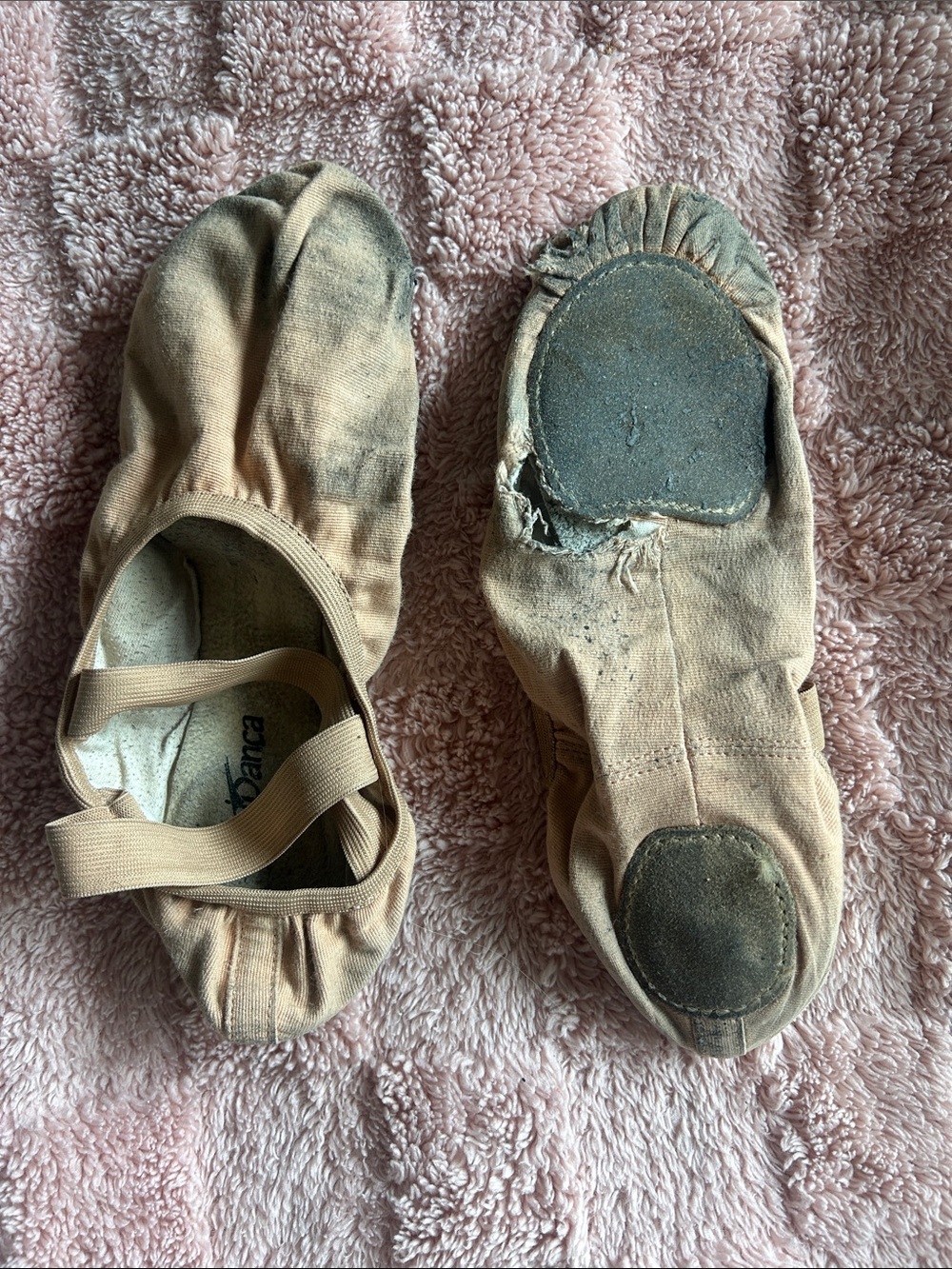 Smelly Used and Well Worn Ballerina Flat Shoes